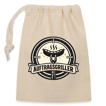 Contract Griller Funny BBQ Gift Men - Closable cotton gift bag (14x20cm) - nature - Front