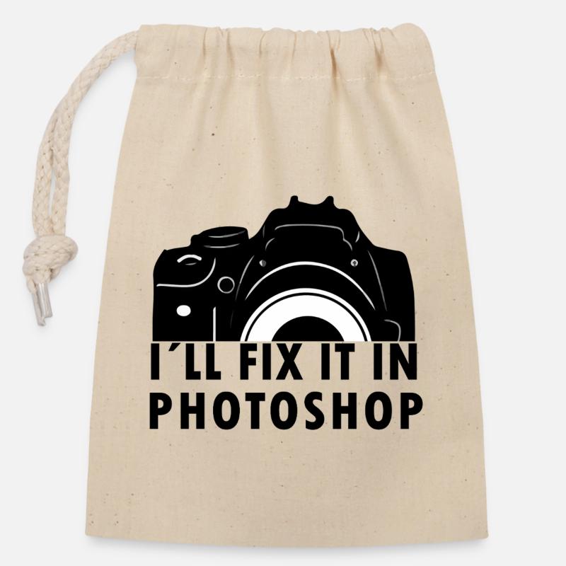 I Will Fix It In Photoshop - Verschließbarer Geschenkbeutel aus Baumwolle (14x20cm) - Natur