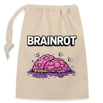 Brainrot Zombie Gehirn - Verschließbarer Geschenkbeutel aus Baumwolle (14x20cm) - Natur - Vorne