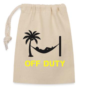 Hängematte Off Duty Spruch - Verschließbarer Geschenkbeutel aus Baumwolle (14x20cm) - Natur - Vorne