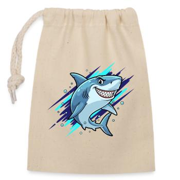 Laughing Shark Sprinter - Closable cotton gift bag (14x20cm) - nature - Front