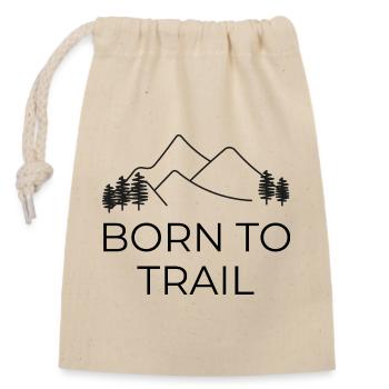 Born to Trail - Trail Running Design - Closable cotton gift bag (14x20cm) - nature - Front