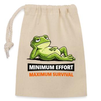 Frog Chill: Minimaler Aufwand - Verschließbarer Geschenkbeutel aus Baumwolle (14x20cm) - Natur - Vorne