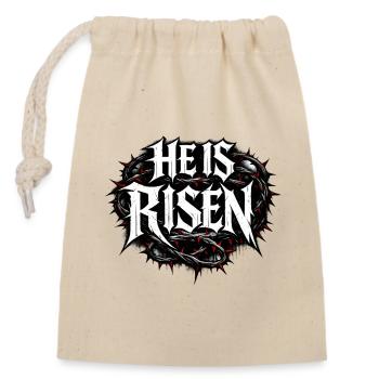 He is risen - Verschließbarer Geschenkbeutel aus Baumwolle (14x20cm) - Natur - Vorne