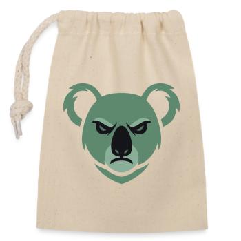 Angry Koala - Closable cotton gift bag (14x20cm) - nature - Front
