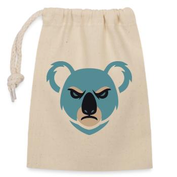 Angry Koala - Closable cotton gift bag (14x20cm) - nature - Front