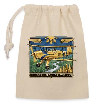 Golden Age of Aviation – Der Geist der Pioniere - Verschließbarer Geschenkbeutel aus Baumwolle (14x20cm) - Natur - Vorne