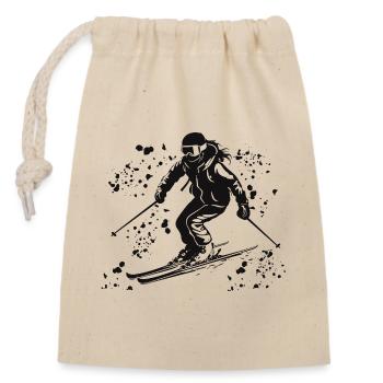 Ski alpin Sports d’hiver Ski nordique - Sac cadeau en coton avec cordon (14 x 20 cm) - nature - Devant