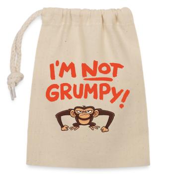 I´m not grumpy - Sac cadeau en coton avec cordon (14 x 20 cm) - nature - Devant