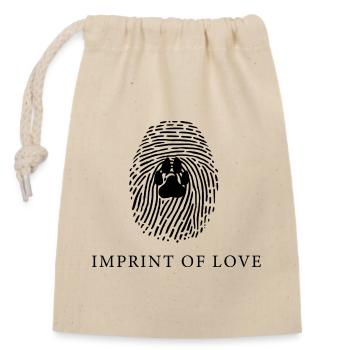 Empreinte de patte de chien Amant de l’animal de compagnie - Sac cadeau en coton avec cordon (14 x 20 cm) - nature - Devant