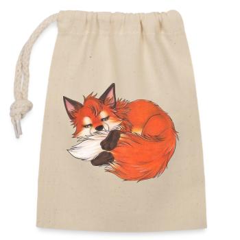 Cute Fox Gift for Fox Fan Boys & Girls - Closable cotton gift bag (14x20cm) - nature - Front