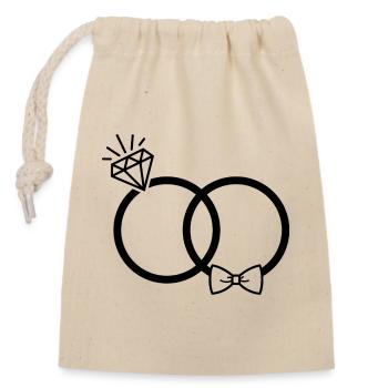 Wedding rings - Closable cotton gift bag (14x20cm) - nature - Front