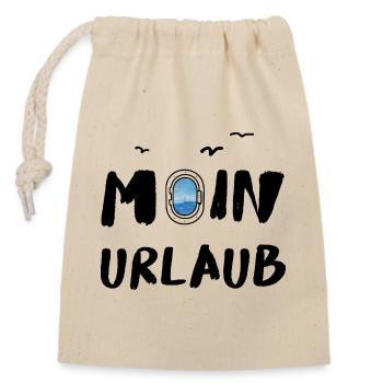 moin urlaub - Verschließbarer Geschenkbeutel aus Baumwolle (14x20cm) - Natur - Vorne