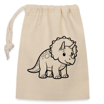 Baby Triceratops - Closable cotton gift bag (14x20cm) - nature - Front