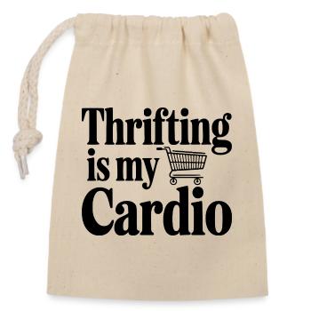 Le fribrifling, c’est mon Cardio - Sac cadeau en coton avec cordon (14 x 20 cm) - nature - Devant