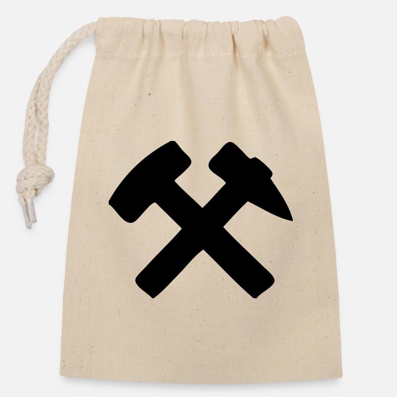 Hammer and Iron - Closable cotton gift bag (14x20cm) - nature