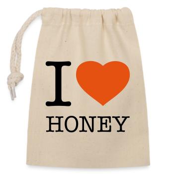 J’AIME LE MIEL Honig - Sac cadeau en coton avec cordon (14 x 20 cm) - nature - Devant