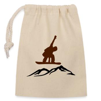 Surfeurs sur la montagne - Sac cadeau en coton avec cordon (14 x 20 cm) - nature - Devant