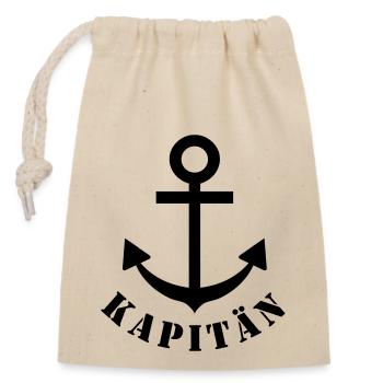kapitaen - Closable cotton gift bag (14x20cm) - nature - Front