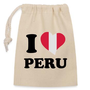 I love peru. - Closable cotton gift bag (14x20cm) - nature - Front