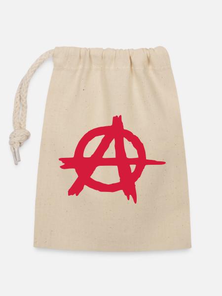 Anarchy - Verschließbarer Geschenkbeutel aus Baumwolle (14x20cm) - Natur