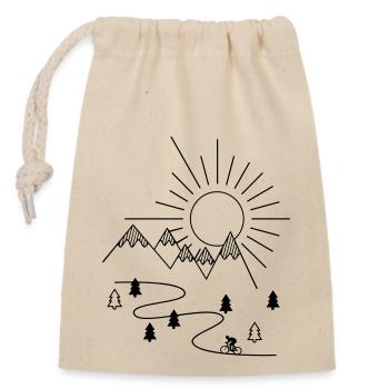 Cycling - Closable cotton gift bag (14x20cm) - nature - Front
