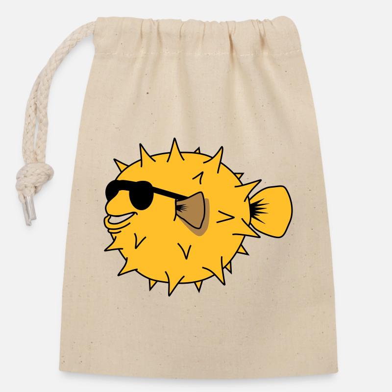 YEAH COOL - Closable cotton gift bag (14x20cm) - nature