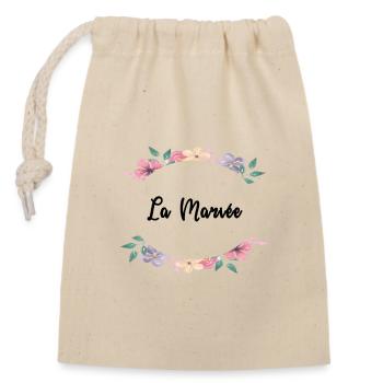 Floral theme - The Bride - Closable cotton gift bag (14x20cm) - nature - Front