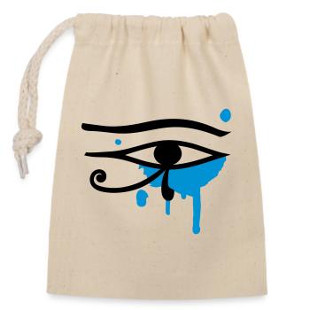 L'oeil d'Horus - Sac cadeau en coton avec cordon (14 x 20 cm) - nature - Devant