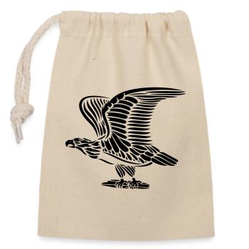 Aigle aux ailes - Sac cadeau en coton avec cordon (14 x 20 cm) - nature - Devant