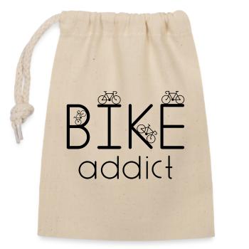 Bike Addict - Verschließbarer Geschenkbeutel aus Baumwolle (14x20cm) - Natur - Vorne