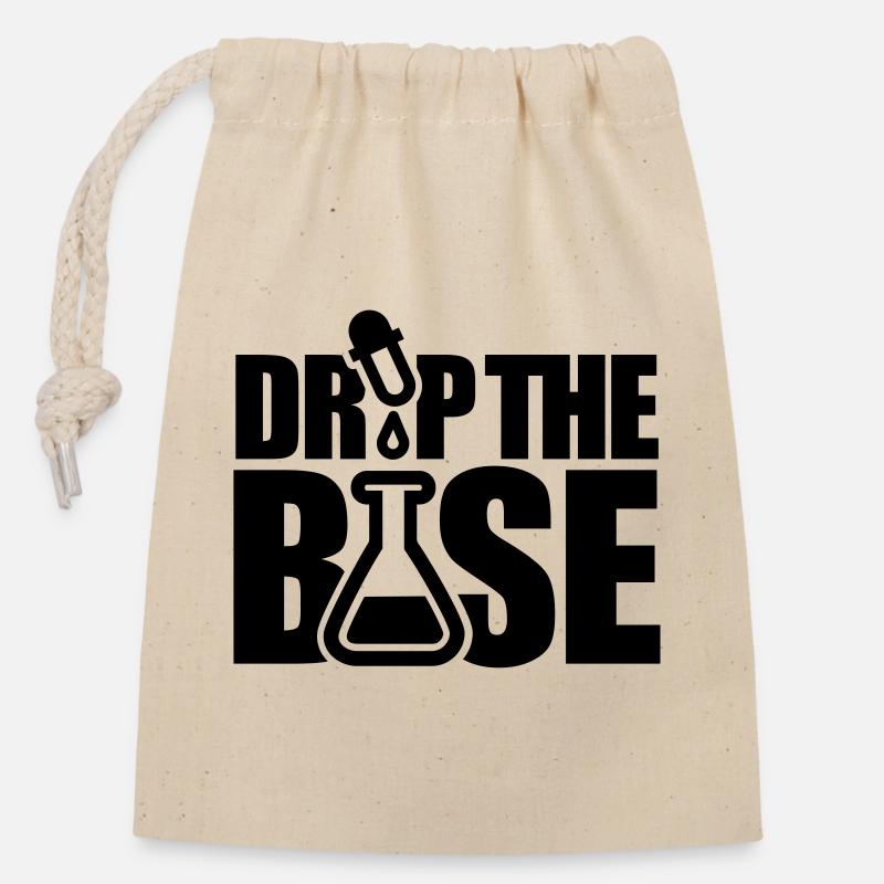 Drop the base - Sac cadeau en coton avec cordon (14 x 20 cm) - nature