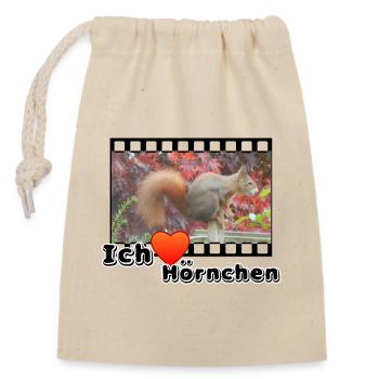 Liebe Tierfreund Eichhoernchen Tiere Spruch - Verschließbarer Geschenkbeutel aus Baumwolle (14x20cm) - Natur - Vorne