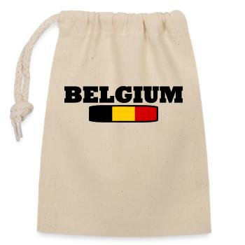 Belgien - Verschließbarer Geschenkbeutel aus Baumwolle (14x20cm) - Natur - Vorne
