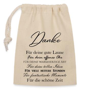 Danke Kollegen - Verschließbarer Geschenkbeutel aus Baumwolle (14x20cm) - Natur - Vorne
