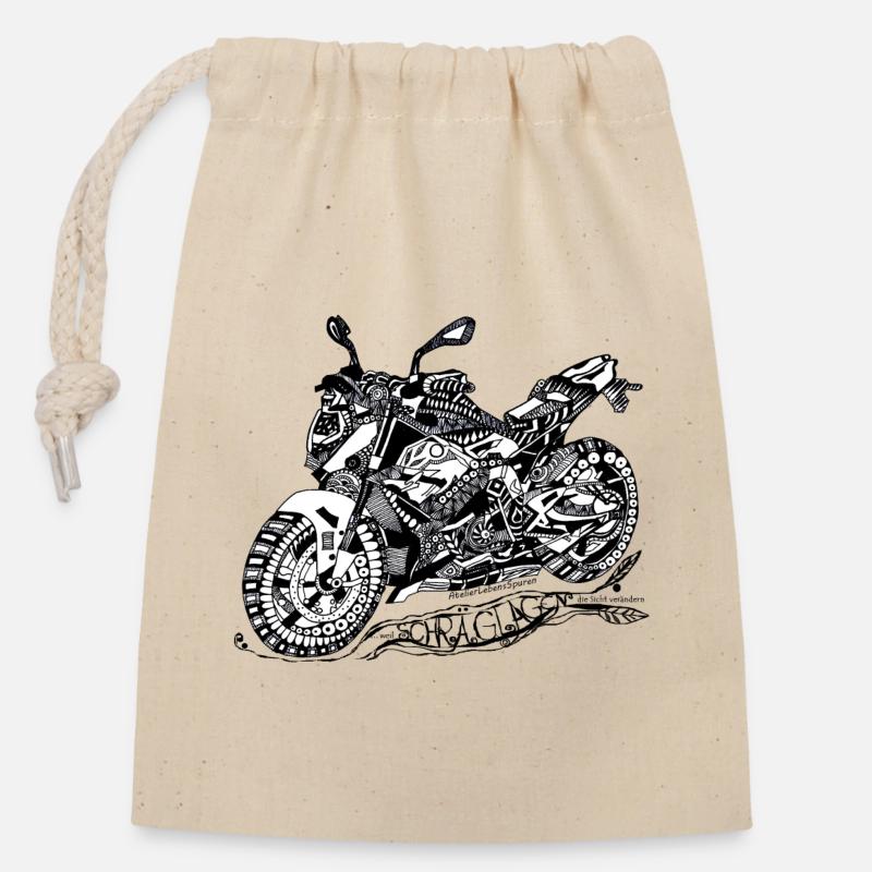 Bikerspruch - Verschließbarer Geschenkbeutel aus Baumwolle (14x20cm) - Natur