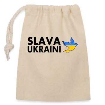 Slava ukraini - Closable cotton gift bag (14x20cm) - nature - Front