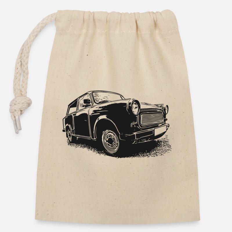 Trabant - Trabbi - Verschließbarer Geschenkbeutel aus Baumwolle (14x20cm) - Natur