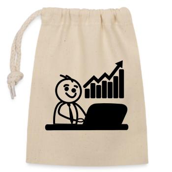 Chart stock broker - Closable cotton gift bag (14x20cm) - nature - Front