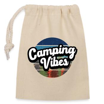Ambiance de camping - Sac cadeau en coton avec cordon (14 x 20 cm) - nature - Devant