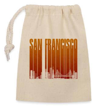 San Francisco Orange Skyline - Verschließbarer Geschenkbeutel aus Baumwolle (14x20cm) - Natur - Vorne