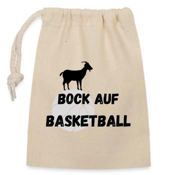 Bock auf Basketball - Verschließbarer Geschenkbeutel aus Baumwolle (14x20cm) - Natur - Vorne