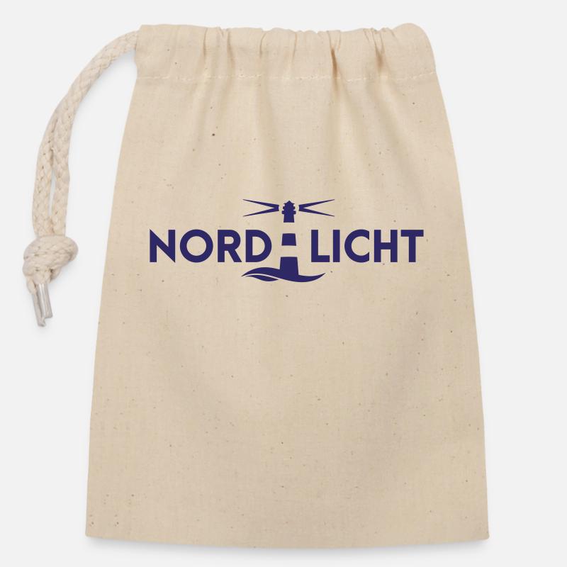 Nordlicht - Verschließbarer Geschenkbeutel aus Baumwolle (14x20cm) - Natur