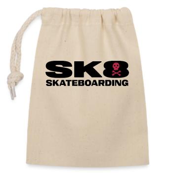 skater sk8 slateboard halfpipe skateboarder - Closable cotton gift bag (14x20cm) - nature - Front