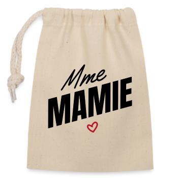 Mme Mamie - cadeau grand-mère - Sac cadeau en coton avec cordon (14 x 20 cm) - nature - Devant
