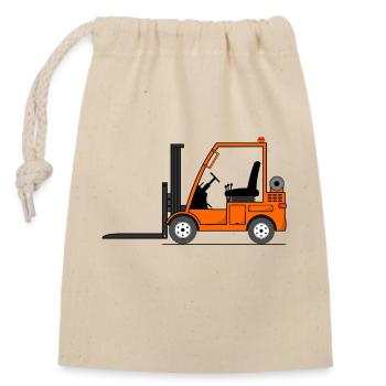 Chariot élévateur Orange - Sac cadeau en coton avec cordon (14 x 20 cm) - nature - Devant