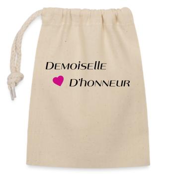 Demoiselle d'honneur - Sac cadeau en coton avec cordon (14 x 20 cm) - nature - Devant