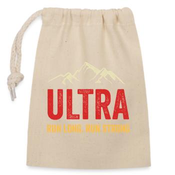 Ultra Running - Run Long. Courez fort. - Sac cadeau en coton avec cordon (14 x 20 cm) - nature - Devant