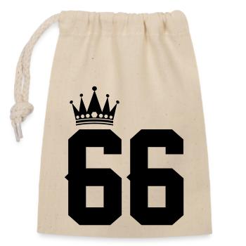 66 - Closable cotton gift bag (14x20cm) - nature - Front