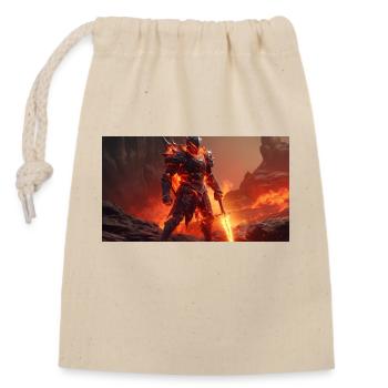 Chevalier de lave fantastique - Sac cadeau en coton avec cordon (14 x 20 cm) - nature - Devant